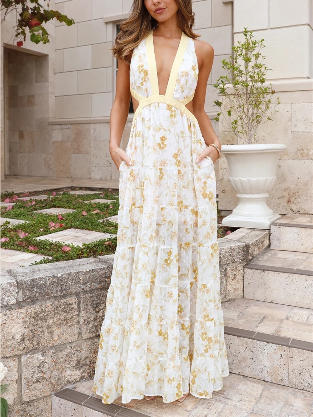 Hello Molly Forward Fashion Maxi Dress Yellow